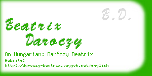 beatrix daroczy business card